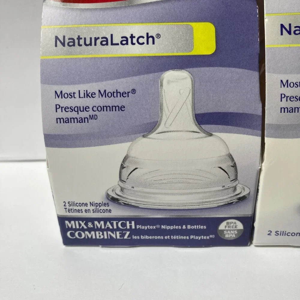 Playtex NaturaLatch Silicone Nipples 3-6M+ Fast 5 (2) Packs